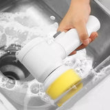 FlashClean Pro 5 em 1 - Escova Elétrica Sem Fio para Limpeza Rápida e Eficiente com 5 Cabeças Intercambiáveis - Decora Byte