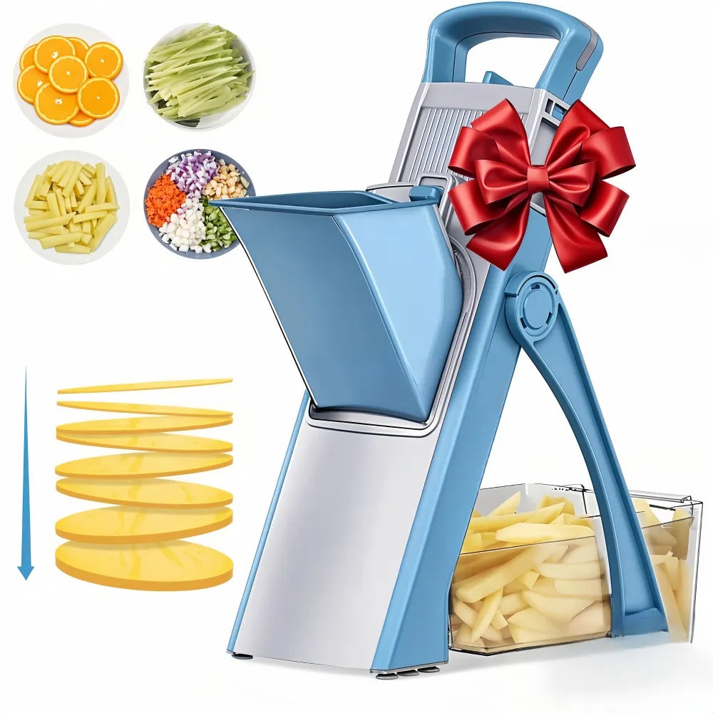 Cortador Profissional ByteChef Slice 5 em 1 - Corta, Fatia, Rala, Espessura Ajustável e Lâminas de Aço Inox - Decora Byte