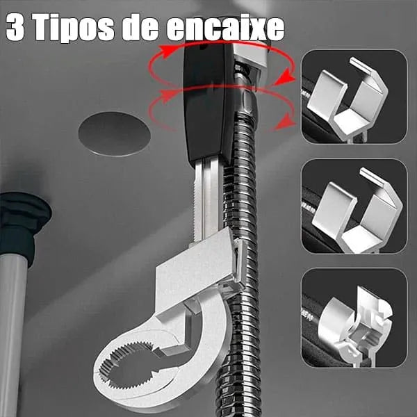 Chave Universal Multifuncional Iron Hand - Abertura Ajustável e Alta Durabilidade - Decora Byte