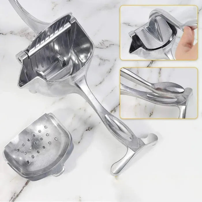 Espremedor Manual de Frutas em Aço Inox - Sucomex™ - Decora Byte: Compacto, Durável e Prático