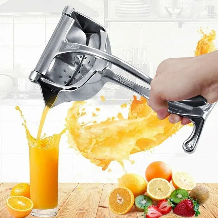 Espremedor Manual de Frutas em Aço Inox - Sucomex™ - Decora Byte: Compacto, Durável e Prático
