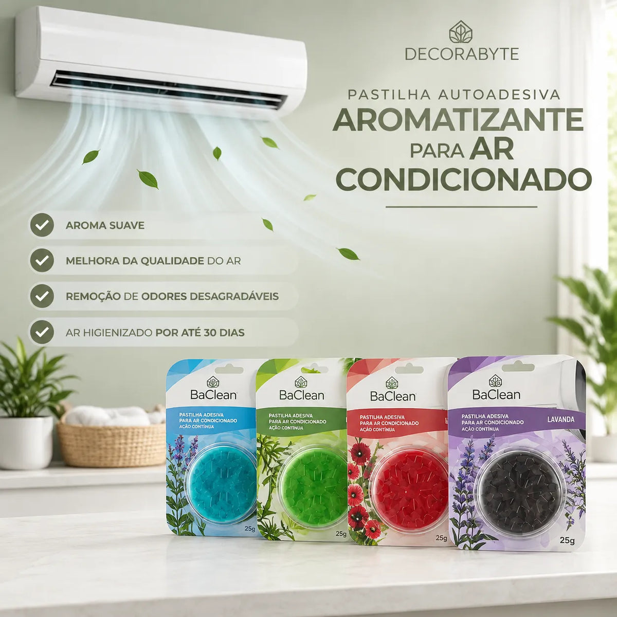 Pastilha Aromatizante para Ar-Condicionado — Ação Bactericida | BaClean