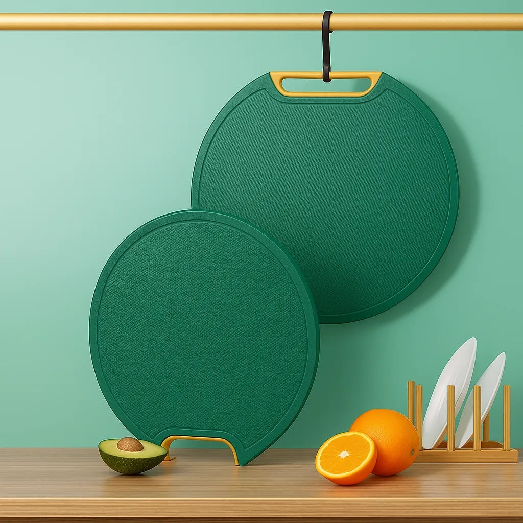 Kit Tábua Antibacteriana + 6 Facas Afiadas – Corte Profissional e Cozinha Higienizada