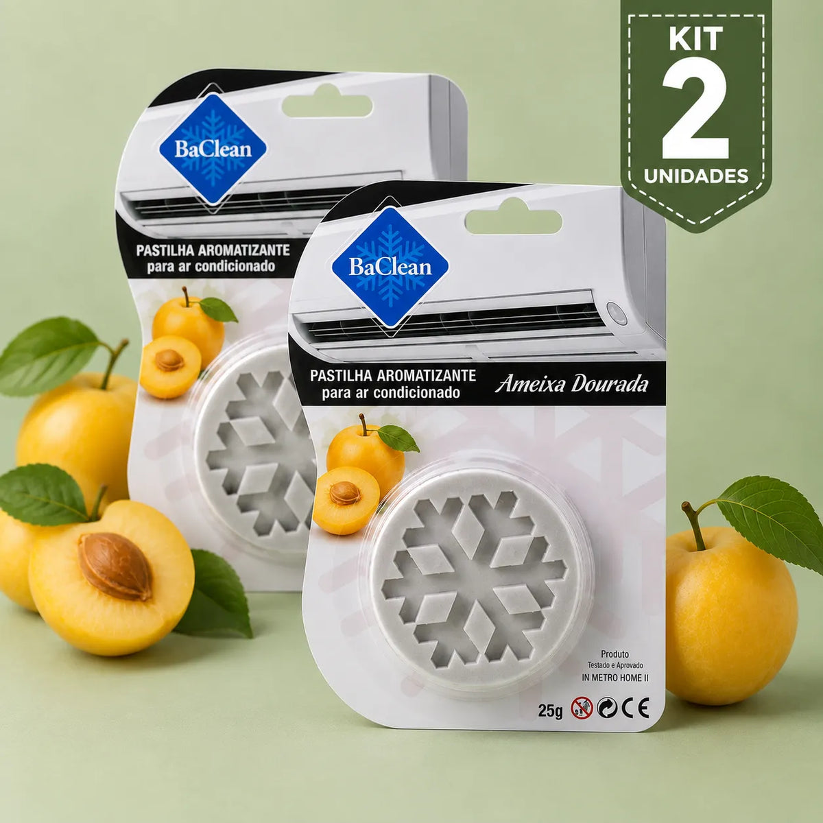 Kit 2 unidades - Pastilha Aromatizante para Ar-Condicionado — Ação Bactericida | BaClean