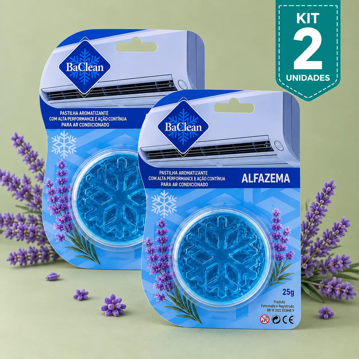 Kit 2 unidades - Pastilha Aromatizante para Ar-Condicionado — Ação Bactericida | BaClean
