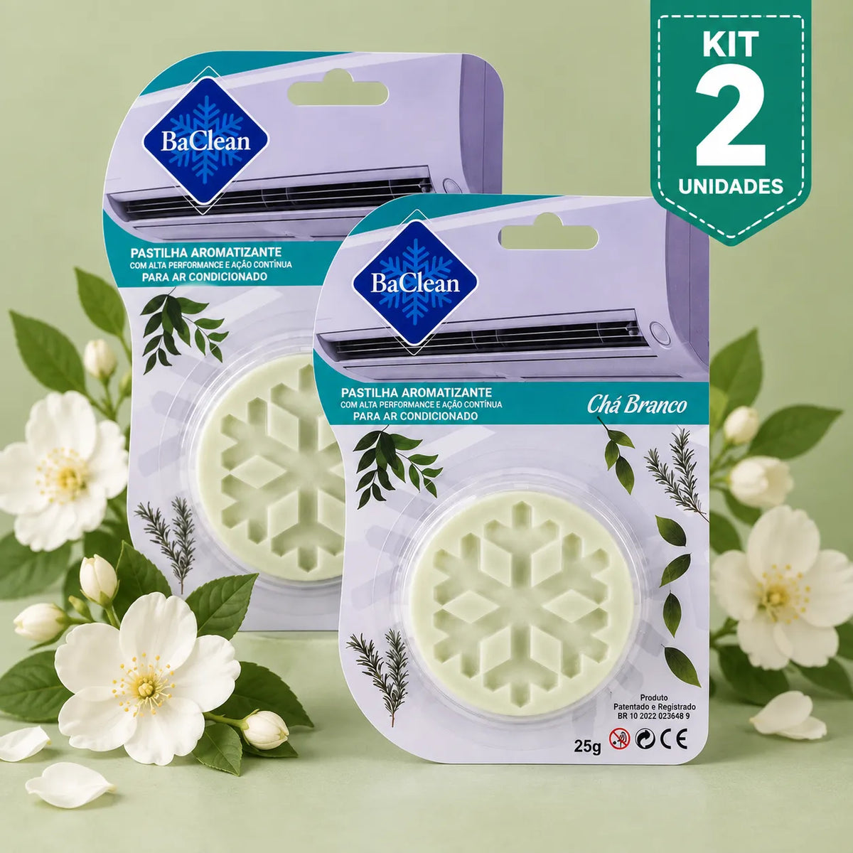 Kit 2 unidades - Pastilha Aromatizante para Ar-Condicionado — Ação Bactericida | BaClean