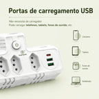 Adaptador de Tomadas Multifuncional 7 em 1