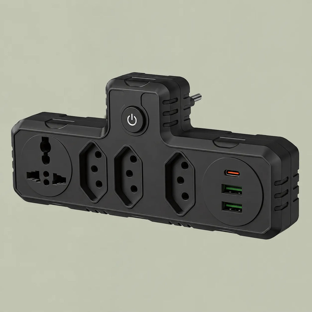 Adaptador de Tomadas Multifuncional 7 em 1