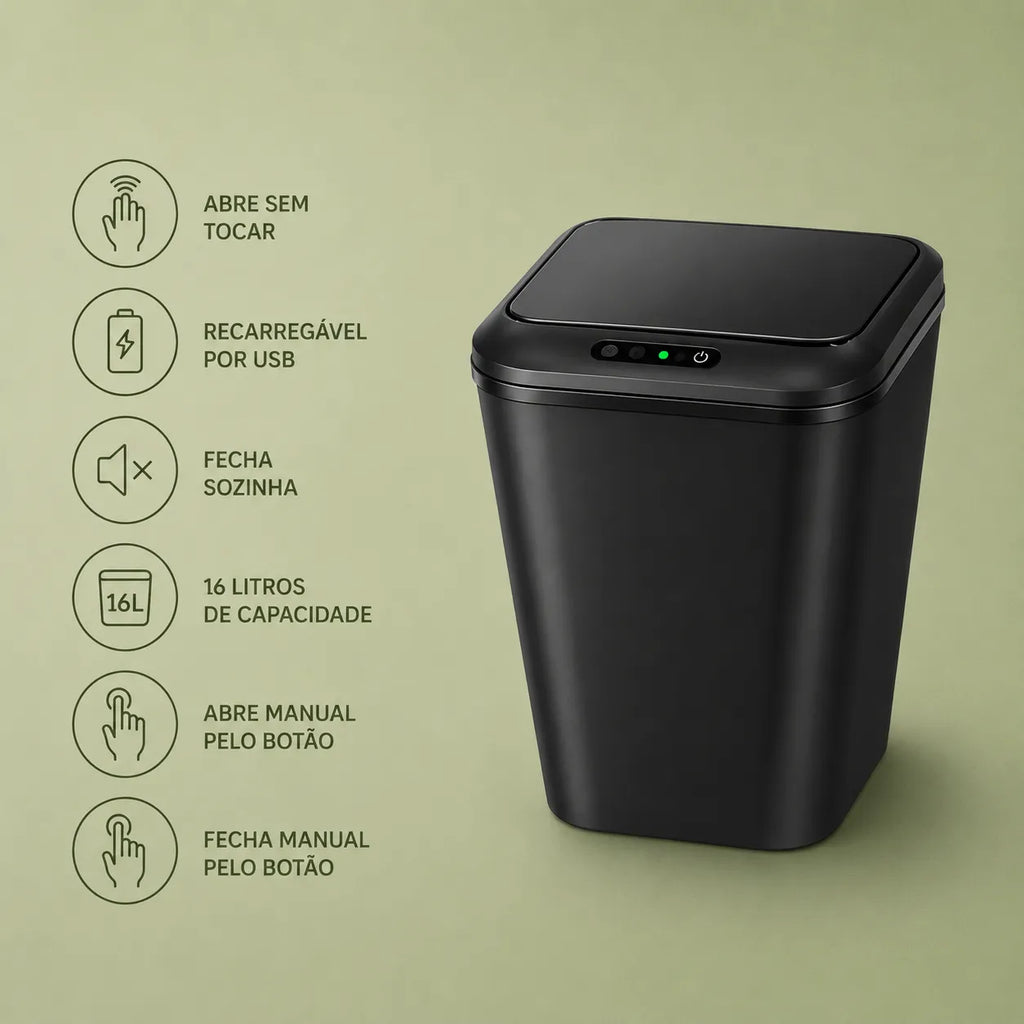 Lixeira Inteligente com Sensor 16L