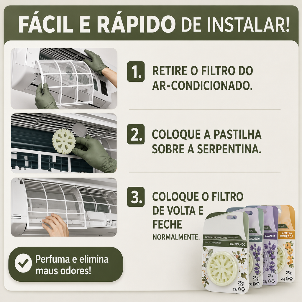 Pastilha Aromatizante para Ar-Condicionado — Ação Bactericida | BaClean