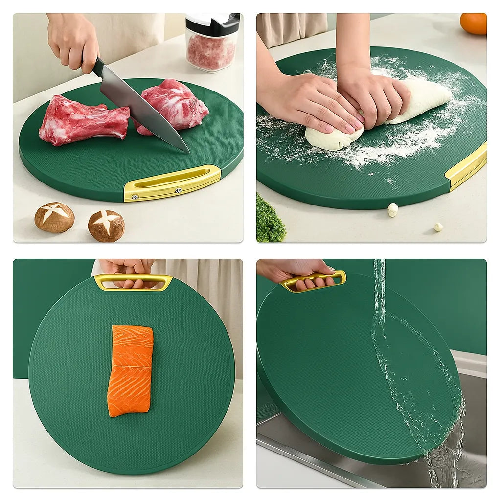 Kit Tábua Antibacteriana + 6 Facas Afiadas – Corte Profissional e Cozinha Higienizada