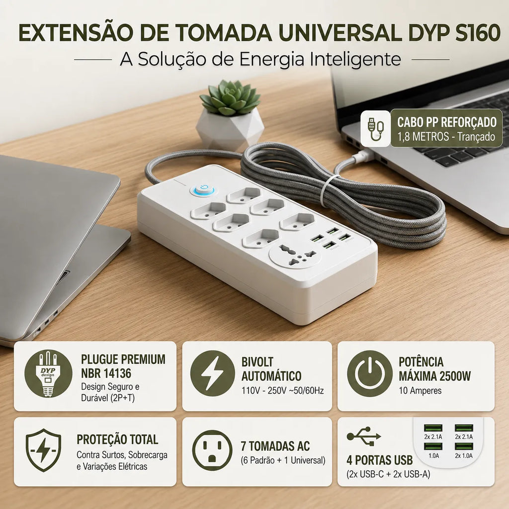 Filtro de Linha Multifuncional 11 em 1