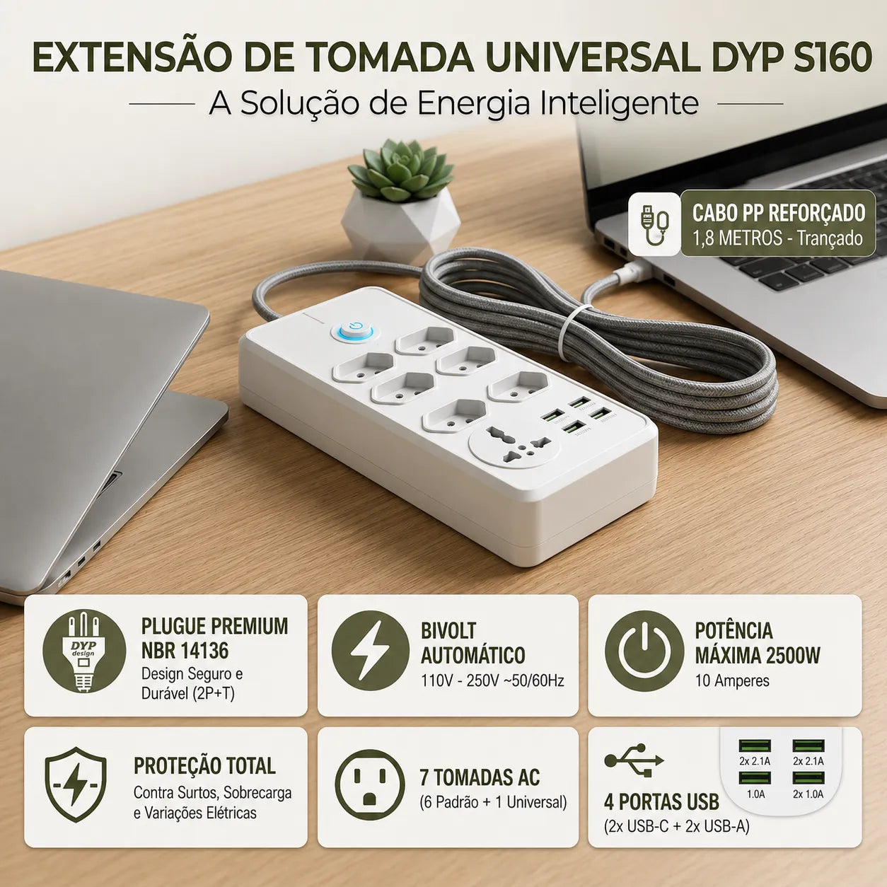 Filtro de Linha Multifuncional 11 em 1
