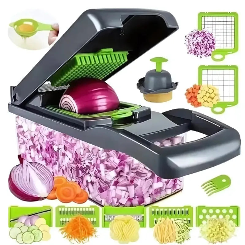 Cortador Multifuncional ByteChef 16 em 1 - Pica, Rala, Fatia, Tritura com Segurança e Precisão - Decora Byte