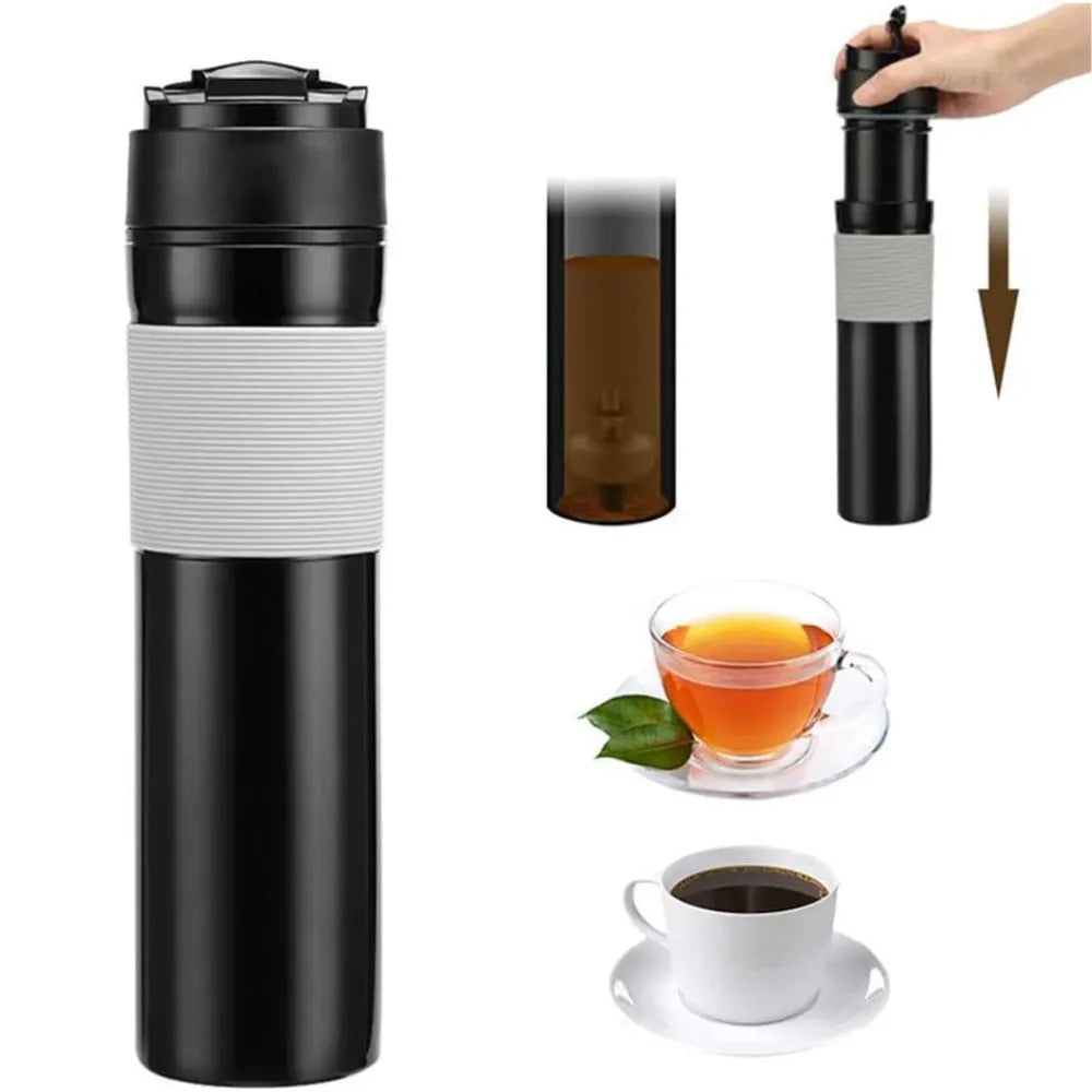 Cafeteira Portátil Elétrica Expressa - Café Quente e Saboroso em 3 Minutos com Design Compacto - Decora Byte