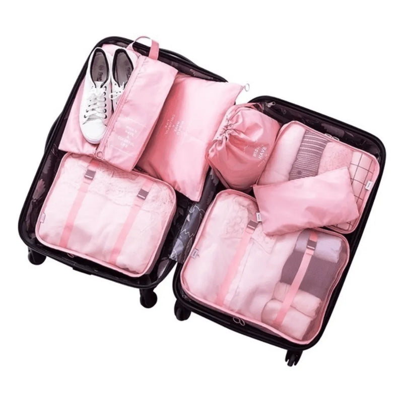 Kit 8 Bolsas Organizadoras à Prova D'Água para Viagem - Otimize o Espaço da Sua Mala com Praticidade - Decora Byte