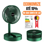 Ventilador Portátil Silencioso e Recarregável com Controle Remoto - Compacto, Dobrável e Econômico - Decora Byte