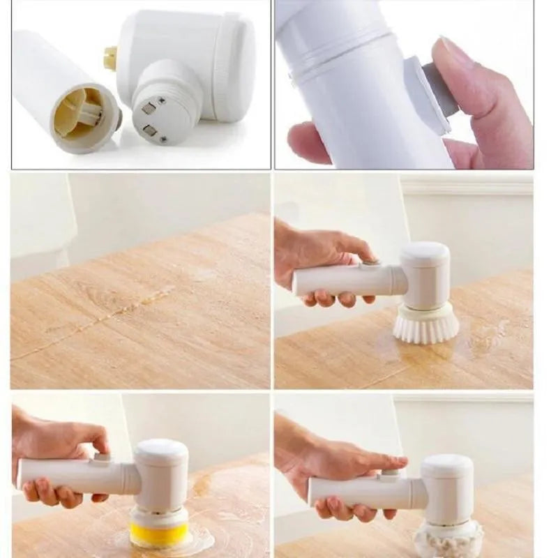 Escova Elétrica para Limpeza de Banheiro e Cozinha - Multiuso com Cabeças Intercambiáveis - Decora Byte
