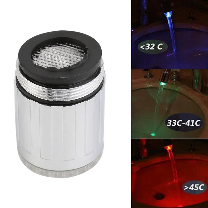 Bico de Torneira com LED Colorido - Iluminação Elegante e Controle de Temperatura - Decora Byte