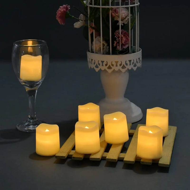 Vela de LED Decorativa 24 Peças com Controle Remoto - Ambiente Aconchegante e Seguro - Decora Byte