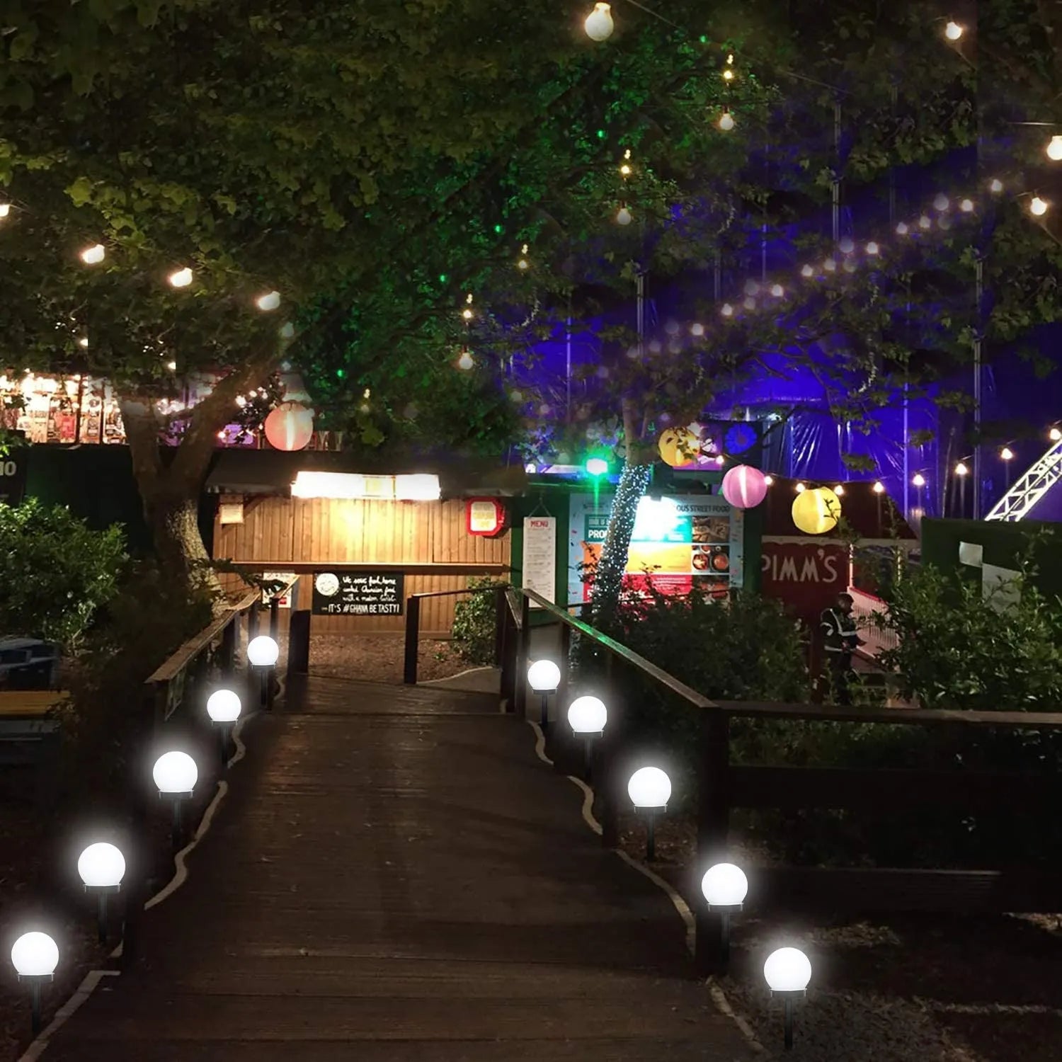 Luz de Jardim Solar em LED Redonda - Iluminação Sustentável e Elegante para Ambientes Externos - Decora Byte