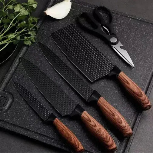 Facas de Aço Inox, Cabos Ergonômicos e Design Elegante para Cortes Precisos - Kit DecoGrill Gourmet 6 em 1 - - Decora Byte