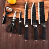 Kit de Facas DecoGrill Pro 6 em 1 - Lâminas de Aço Inox, Alças Ergonômicas e Design Moderno para Churrasco e Culinária - Decora Byte