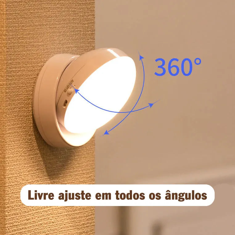 Luminária de Parede Externa com Sensor de Presença - Iluminação Automática, Moderna e Recarregável - Decora Byte