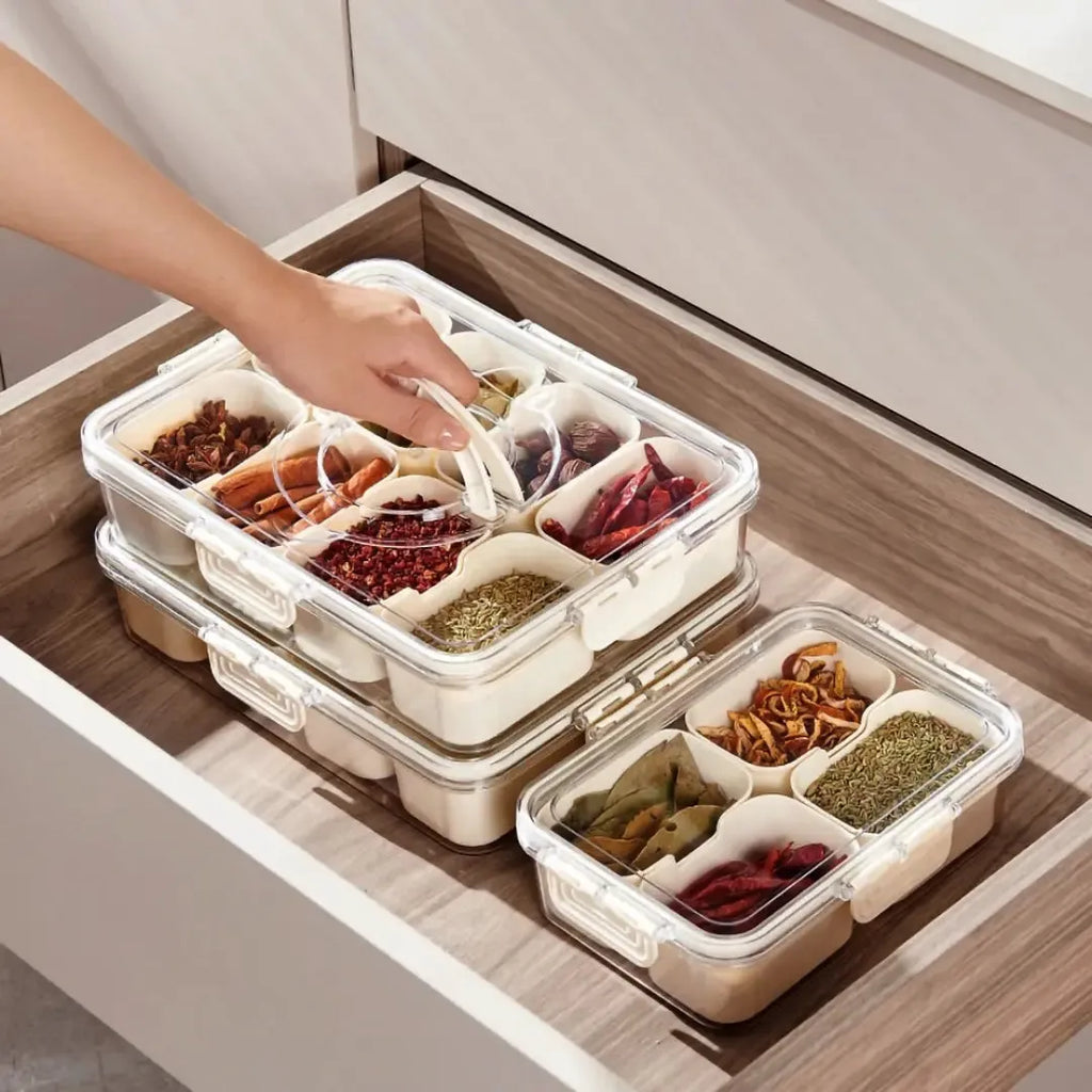 Organizador de Geladeira com Tampa Hermética e 8 Divisórias