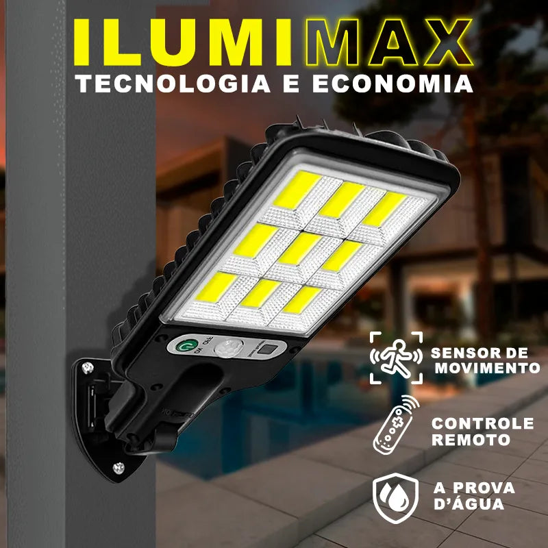 Refletor LED Solar IlumiMax com Sensor de Movimento - 550W, Alta Potência e Resistência IP68