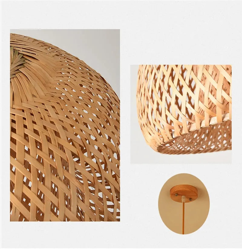 Luminária de Bambu Artesanal para Casa - Decoração Sofisticada e Sustentável com Design Feito à Mão - Decora Byte