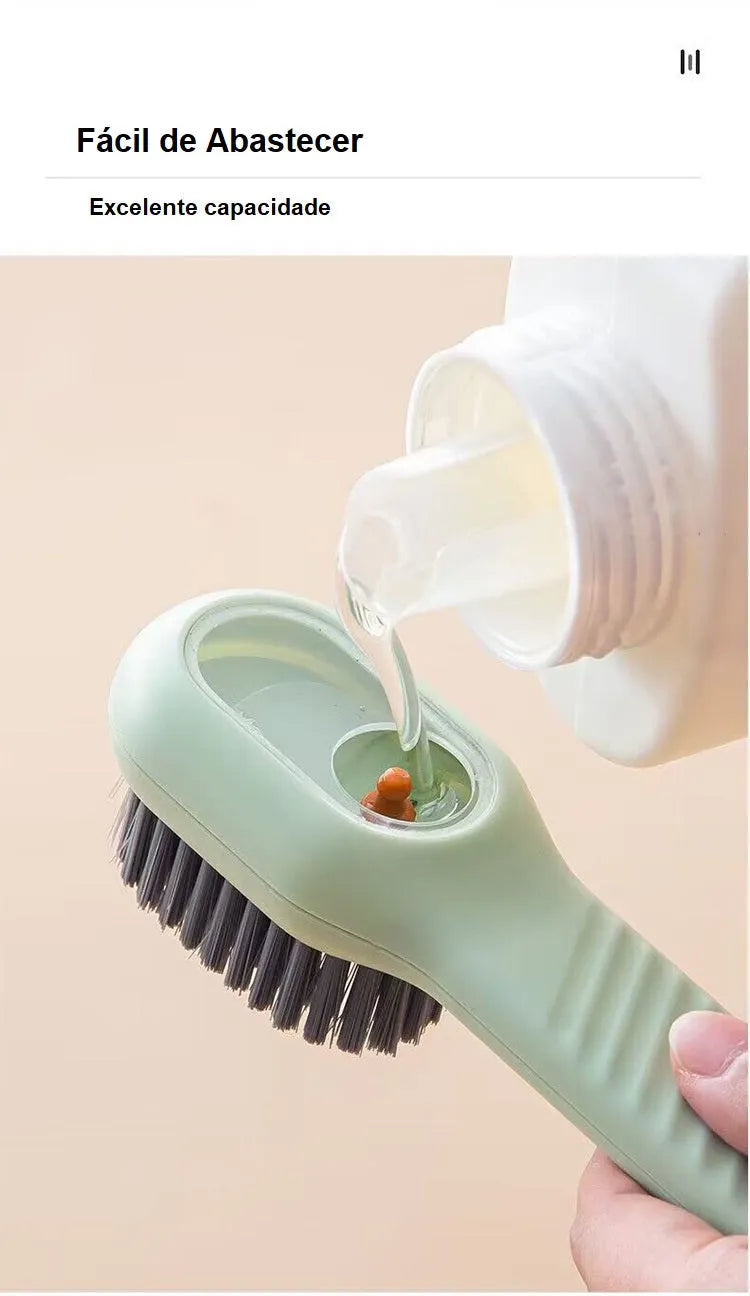 Escova com Dispenser de Sabão para Tênis e Sapatos - Limpeza Prática e Eficiente - Decora Byte