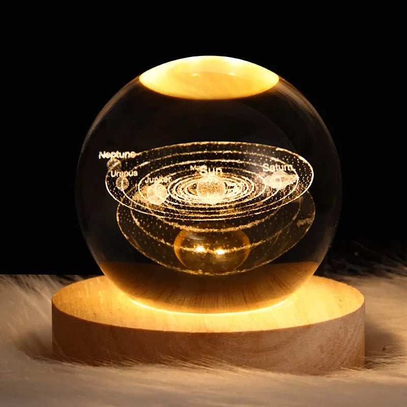 Luminária Espacial 3D Home Sweet Home™ - Decoração com Cristal Tridimensional para Ambientes Acolhedores - Decora Byte
