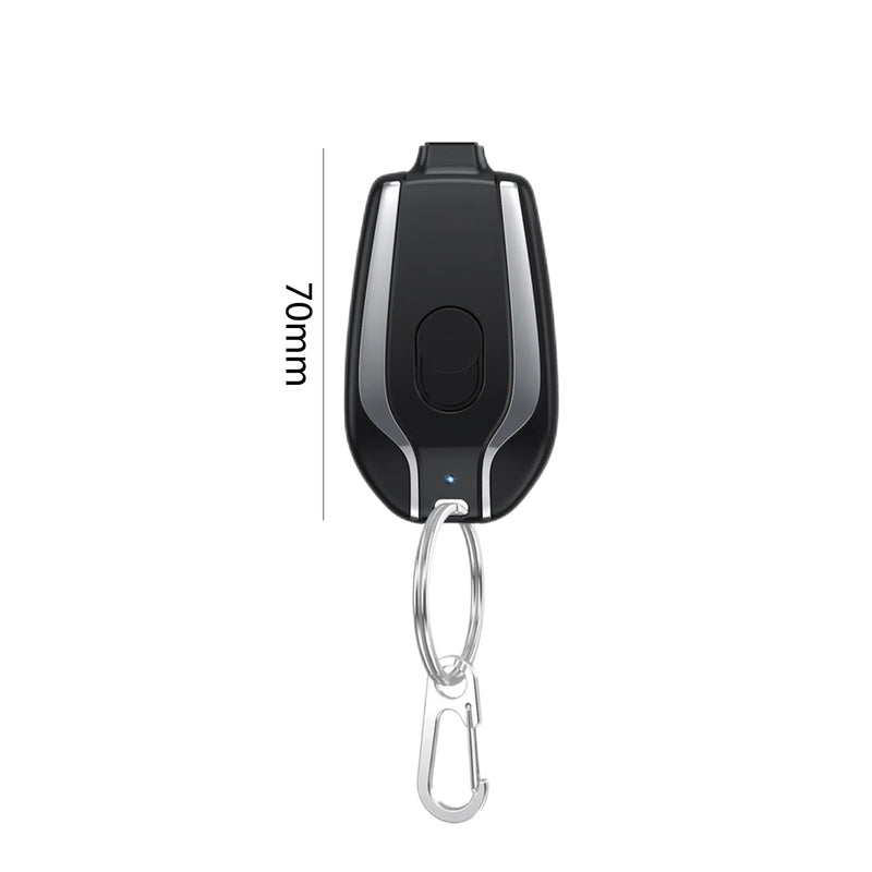 Carregador Chaveiro Portátil - iPhone e Tipo C com Carga Rápida 1500mAh - Compacto e Elegante - Decora Byte