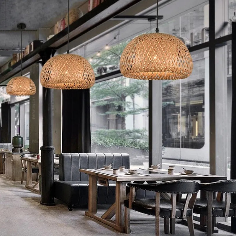 Luminária de Bambu Artesanal para Casa - Decoração Sofisticada e Sustentável com Design Feito à Mão - Decora Byte