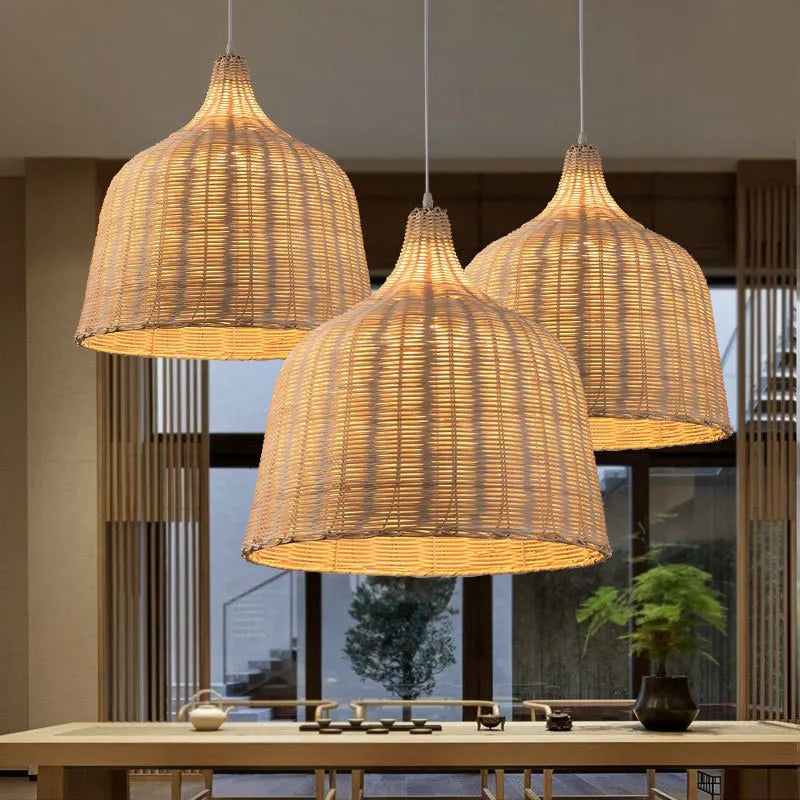 Luminária de Bambu Artesanal para Casa - Decoração Sofisticada e Sustentável com Design Feito à Mão - Decora Byte