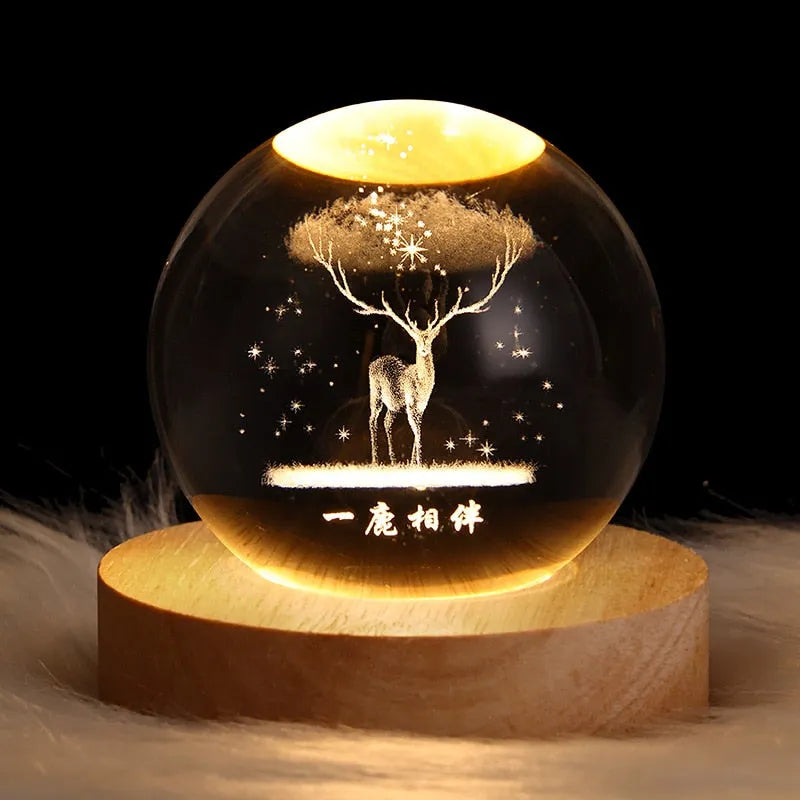 Luminária Espacial 3D Home Sweet Home™ - Decoração com Cristal Tridimensional para Ambientes Acolhedores - Decora Byte