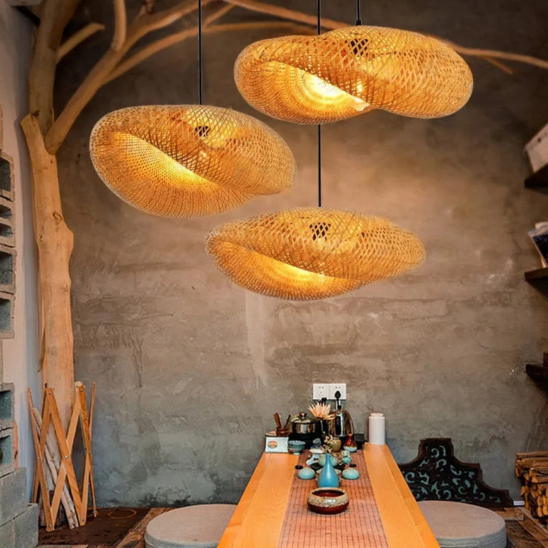 Luminária de Bambu Artesanal para Casa - Decoração Sofisticada e Sustentável com Design Feito à Mão - Decora Byte