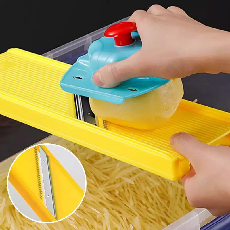 Cortador Multifuncional DecoByte - Ajuste de Espessura e Lâminas de Aço Inox para Preparos Perfeitos - Decora Byte