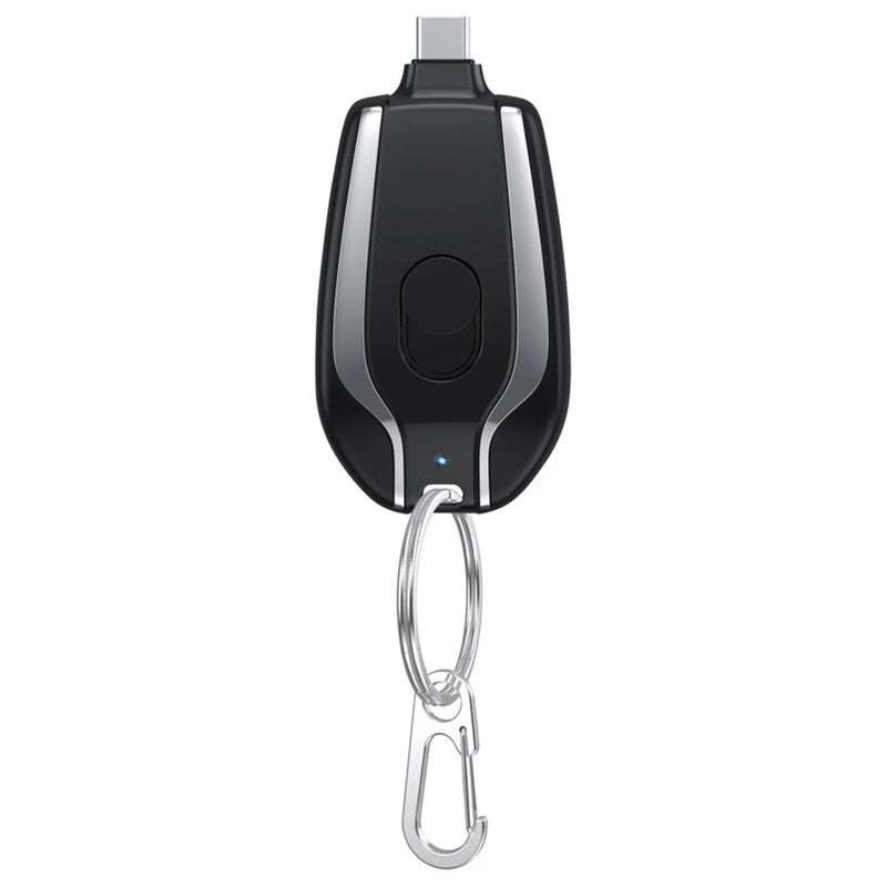Carregador Chaveiro Portátil - iPhone e Tipo C com Carga Rápida 1500mAh - Compacto e Elegante - Decora Byte