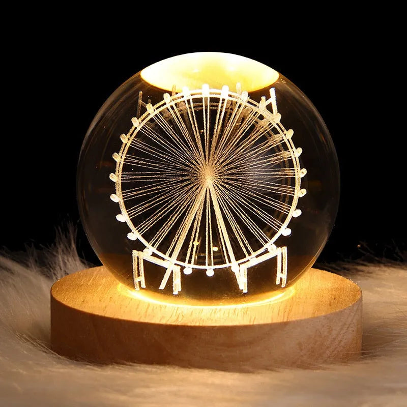 Luminária Espacial 3D Home Sweet Home™ - Decoração com Cristal Tridimensional para Ambientes Acolhedores - Decora Byte