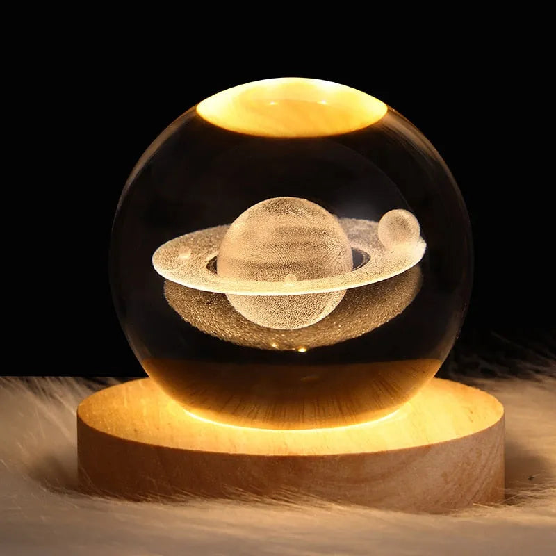 Luminária Espacial 3D Home Sweet Home™ - Decoração com Cristal Tridimensional para Ambientes Acolhedores - Decora Byte