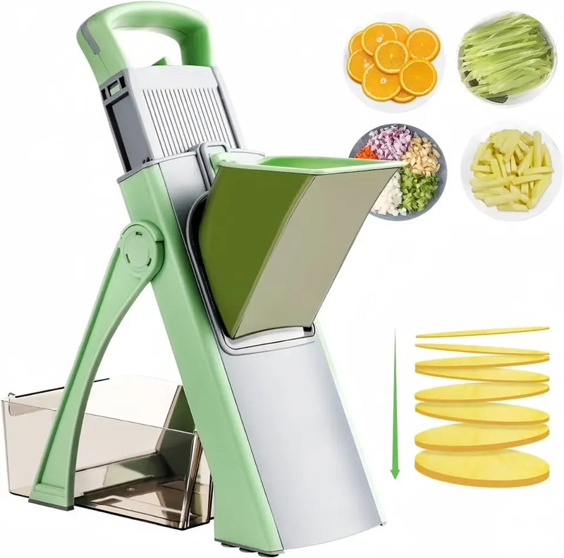 Cortador Profissional ByteChef Slice 5 em 1 - Corta, Fatia, Rala, Espessura Ajustável e Lâminas de Aço Inox - Decora Byte