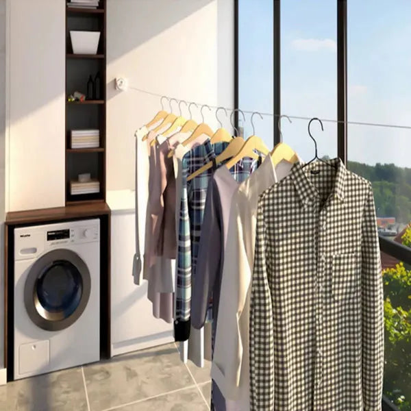 Varal Invisível Retrátil de Aço Inoxidável – 4,2m e Capacidade 20kg