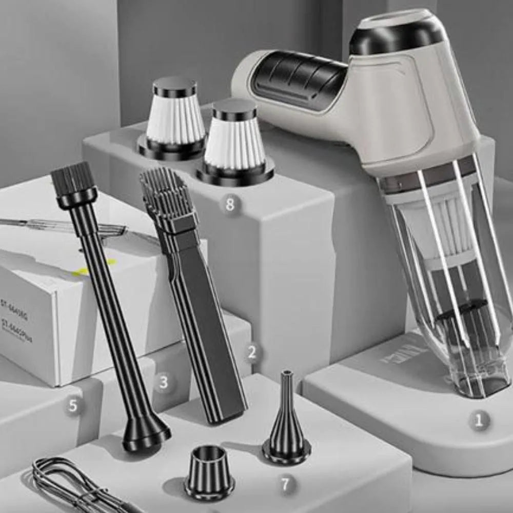 Aspirador Portátil Potente para Carros - Limpeza Fácil e Prática em Qualquer Lugar - Decora Byte