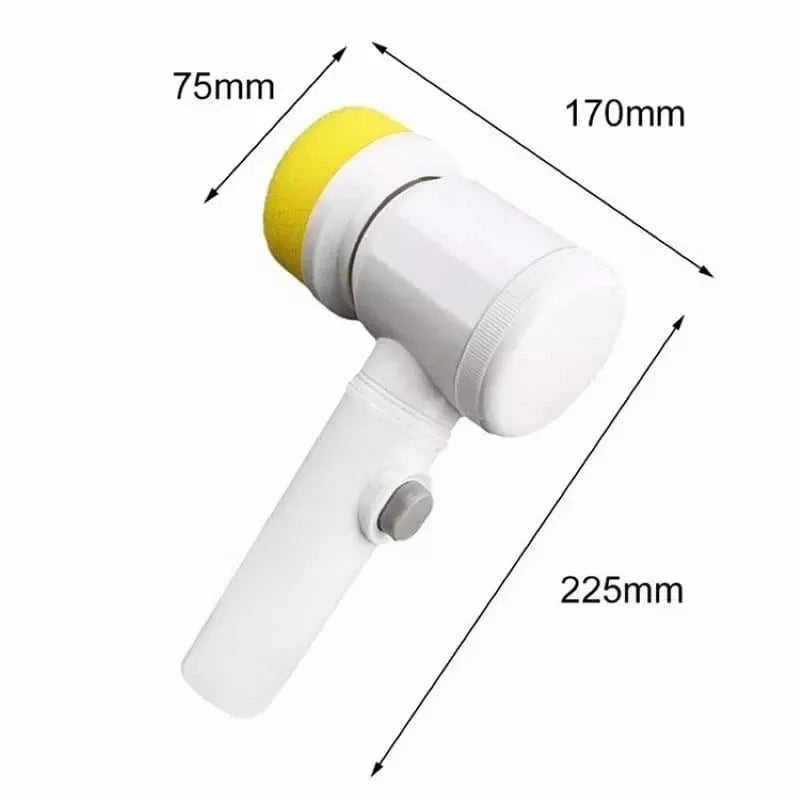 FlashClean Pro 5 em 1 - Escova Elétrica Sem Fio para Limpeza Rápida e Eficiente com 5 Cabeças Intercambiáveis - Decora Byte