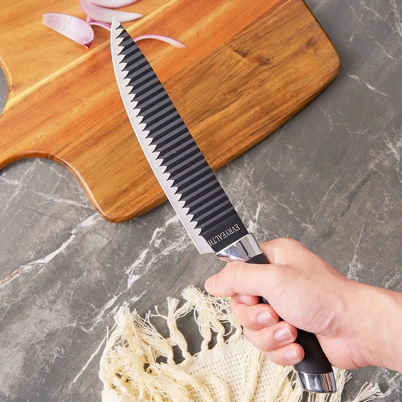 Kit de Facas DecoGrill Pro 6 em 1 - Lâminas de Aço Inox, Alças Ergonômicas e Design Moderno para Churrasco e Culinária - Decora Byte