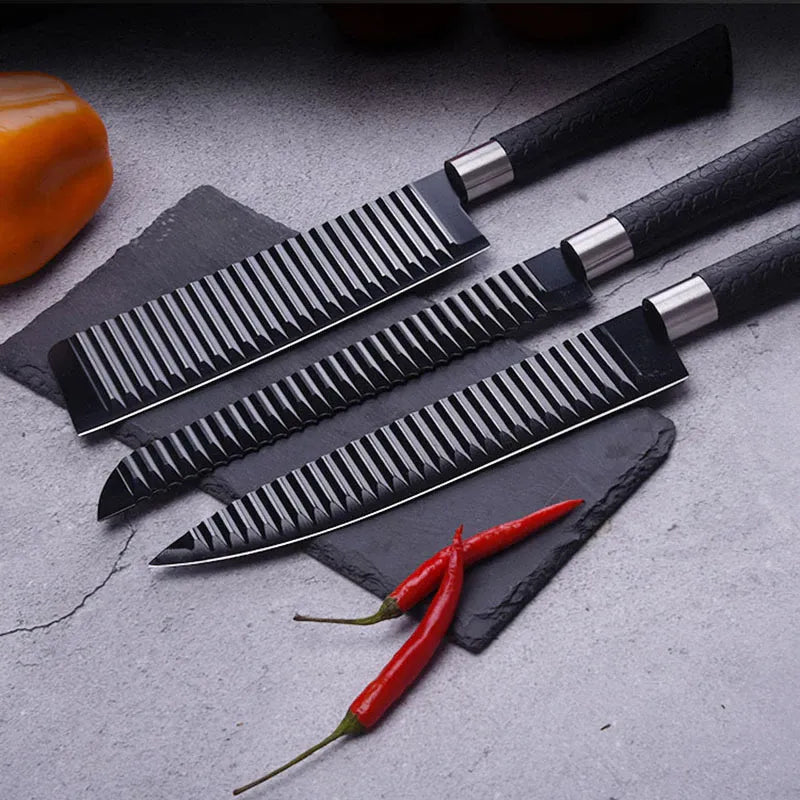 Kit de Facas DecoGrill Pro 6 em 1 - Lâminas de Aço Inox, Alças Ergonômicas e Design Moderno para Churrasco e Culinária - Decora Byte