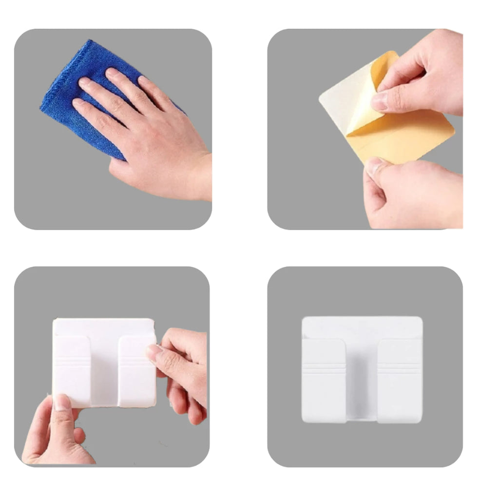 Suporte de Parede para Celular com Adesivo – Fixação Forte e Sem Furos