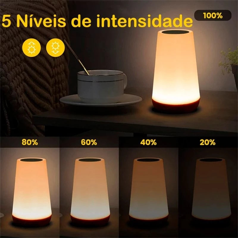 Luminária de Mesa LED RGB com Controle - Transforme Seu Ambiente com 13 Cores Ajustáveis e Iluminação Personalizada - Decora Byte